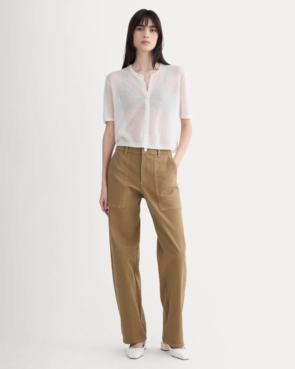 Everlane Utility Column Pant In Ermine, Size 10, Cotton | Everlane