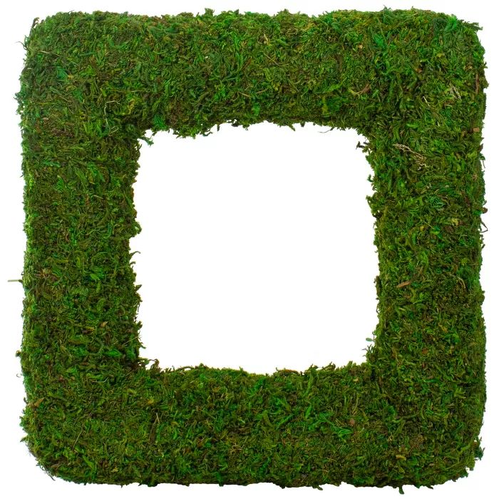 Northlight 14" Unlit Green Reindeer Moss Square Artificial Floral Spring Wreath | Target