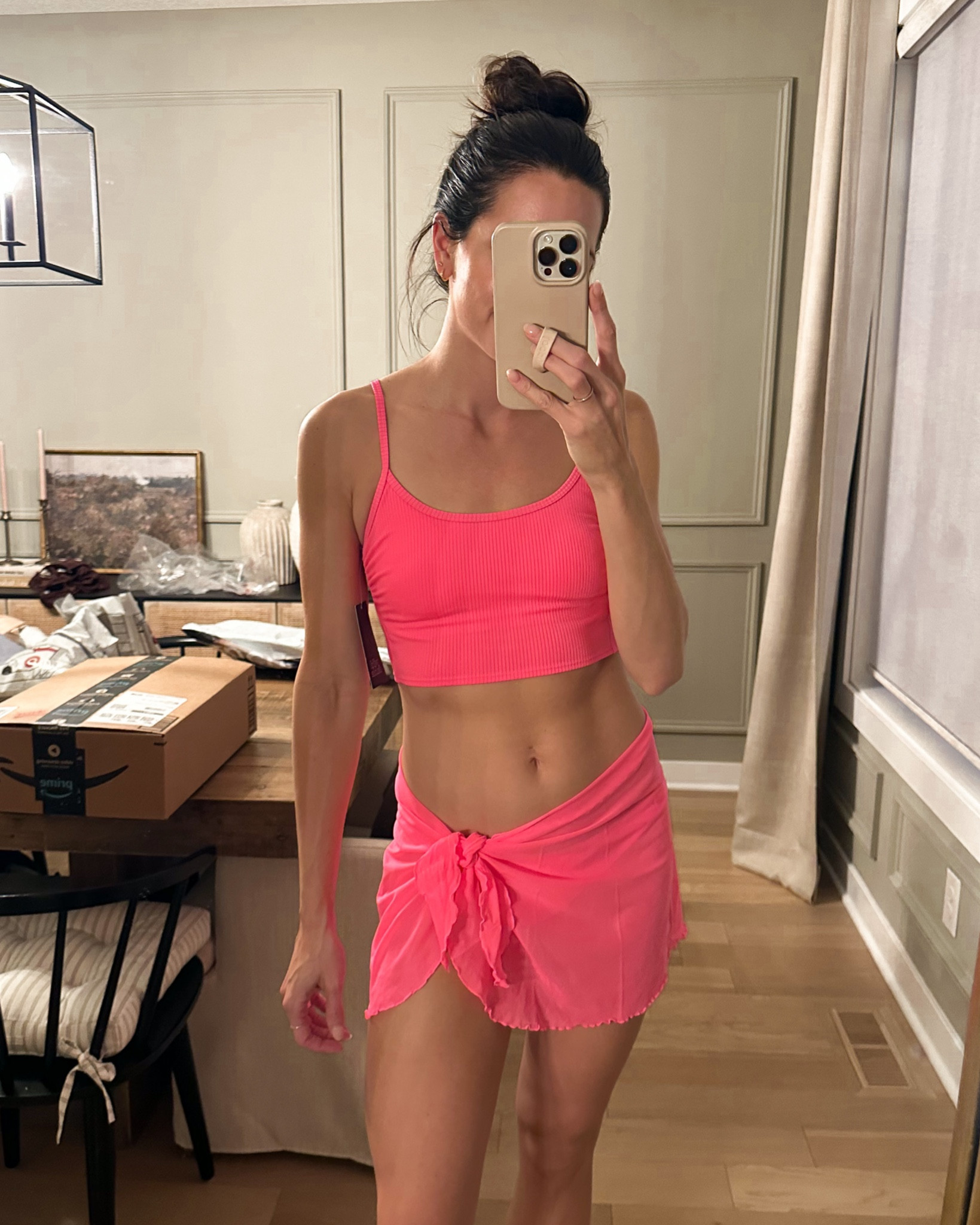 Bikini swim suit & sarong
Swim tank: true to size (S) 
Bikini bottoms: true to size (S) 
Sarong true to size (S) 

Hot pink swimsuit, target swim, spring break, mom friendly swimsuit 

#LTKFind #LTKunder50 #LTKswim