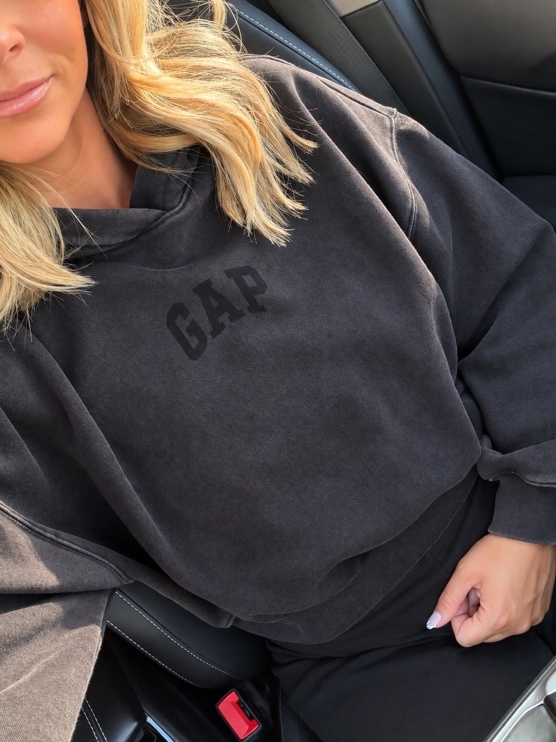 My favorite GAP sweatshirt is 30% off with code “YOURS” wearing a small!