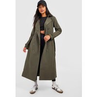 Womens Belted Trench Coat - Green - 10, Green | Boohoo.com (UK & IE)