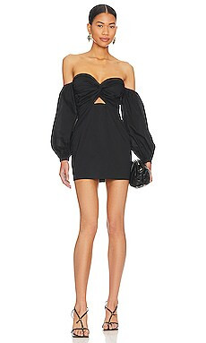 superdown Flynn Ruched Sleeve Dress in Black from Revolve.com | Revolve Clothing (Global)