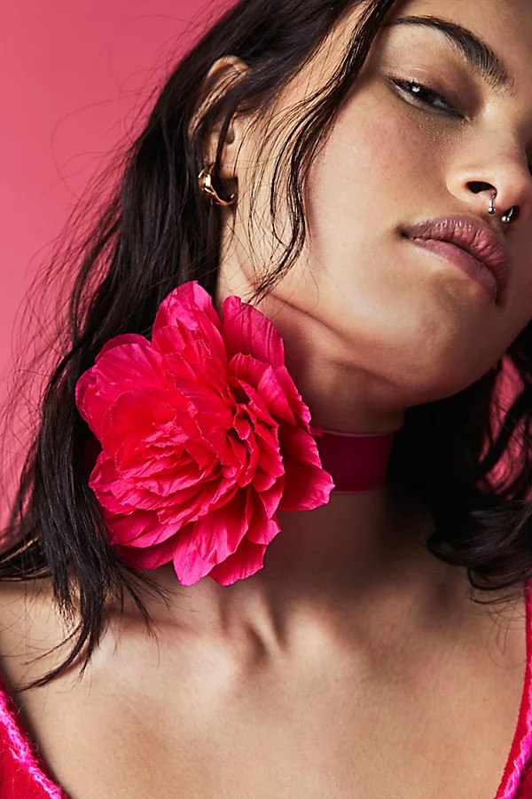 Melody Velvet Choker by Free People, Fuschia, One Size | Free People (Global - UK&FR Excluded)