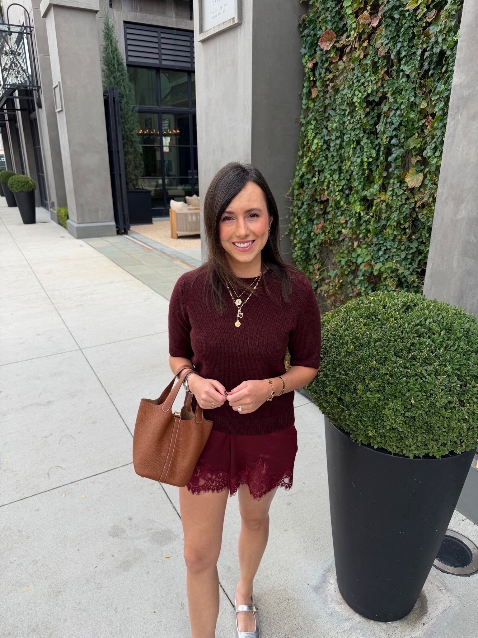 Vince burgundy maroon cashmere sweater with reformation lace trim shorts




#LTKSeasonal #LTKHoliday #LTKootd