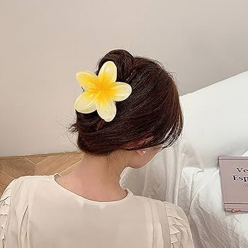 Hawaiian Flower Claw Clips - Flower Claw Plumeria Hair Clip, 2 Pcs Flower Claw, Large Claw Clips,... | Amazon (UK)