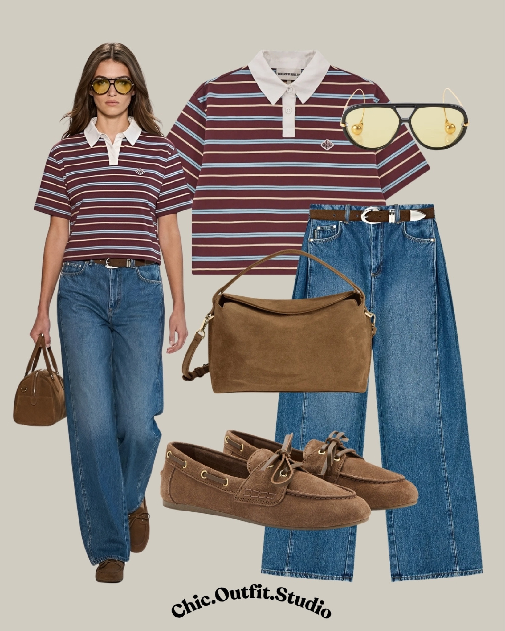 💫 Brown Stripe Polo Shirt & Blue Jeans Outfit | Casual Cool Girl Spring Style

💫 A chocolate brown striped polo shirt styled with relaxed blue jeans and suede loafers creates the ultimate effortless cool-girl spring outfit. The sporty striped knit mixed with soft denim and warm brown accessories gives this look a relaxed yet polished vibe perfect for everyday wear. Ideal for casual weekends, errands, airport outfits, coffee runs, travel days, or laid-back city styling with a chic European feel.

✨Tags: striped polo outfit women, brown stripe top outfit, blue jeans casual outfit, suede loafers outfit, spring casual chic style, effortless cool girl outfit, relaxed denim look, sporty chic women outfit, casual European style, smart casual spring outfit, everyday stylish outfit, old money casual aesthetic, denim outfit ideas women, comfortable chic outfit, minimalist casual fashion

#LTKspring #LTKsummer #LTKshoes