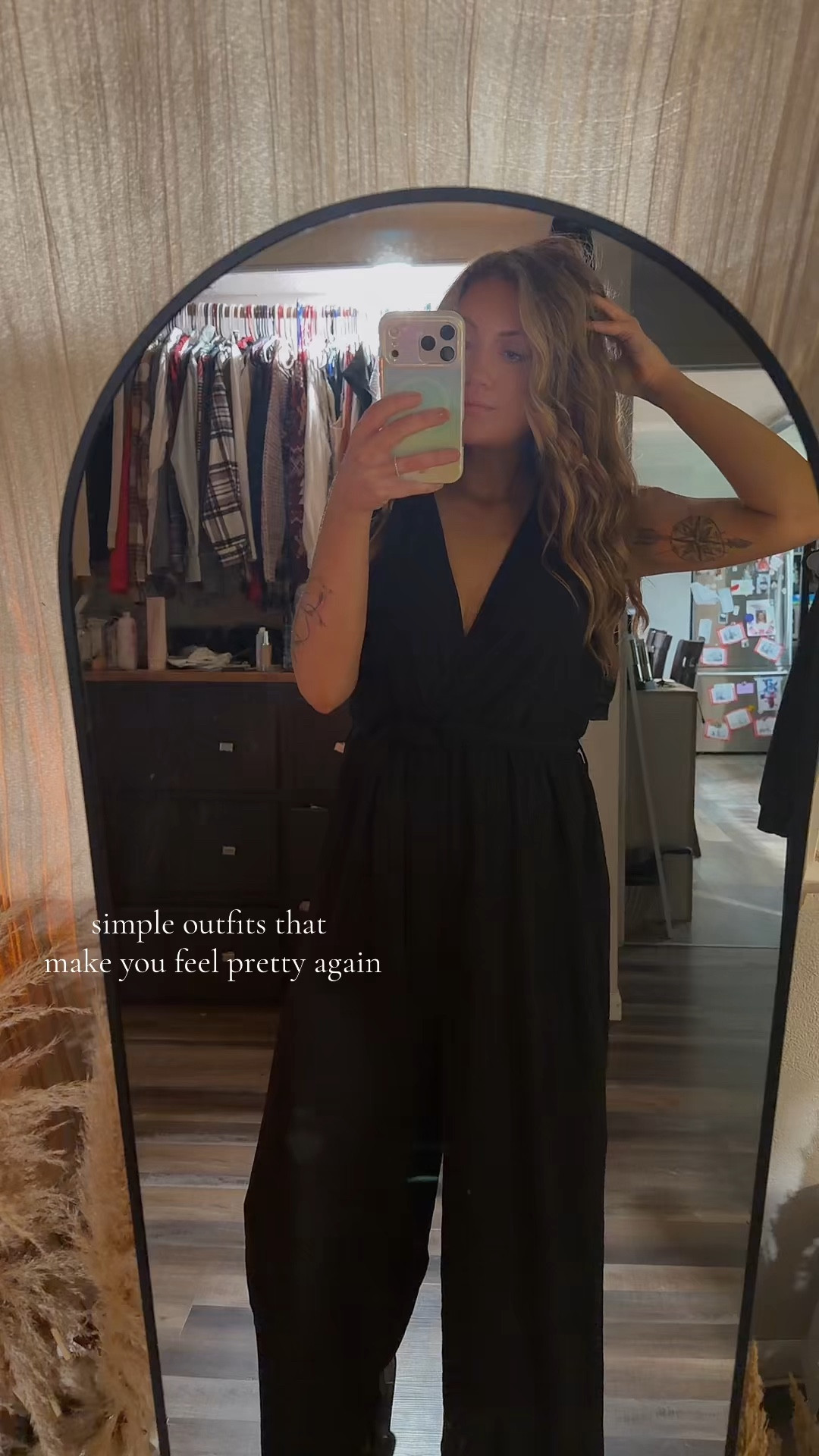spring outfits 2026

This black flowy jumpsuit is one of those pieces that instantly makes you feel put together without trying. Lightweight, comfy, and perfect for dressing up or down.

I paired it with simple sandals and soft waves for an easy everyday look.

Everything linked here 🫶🏼