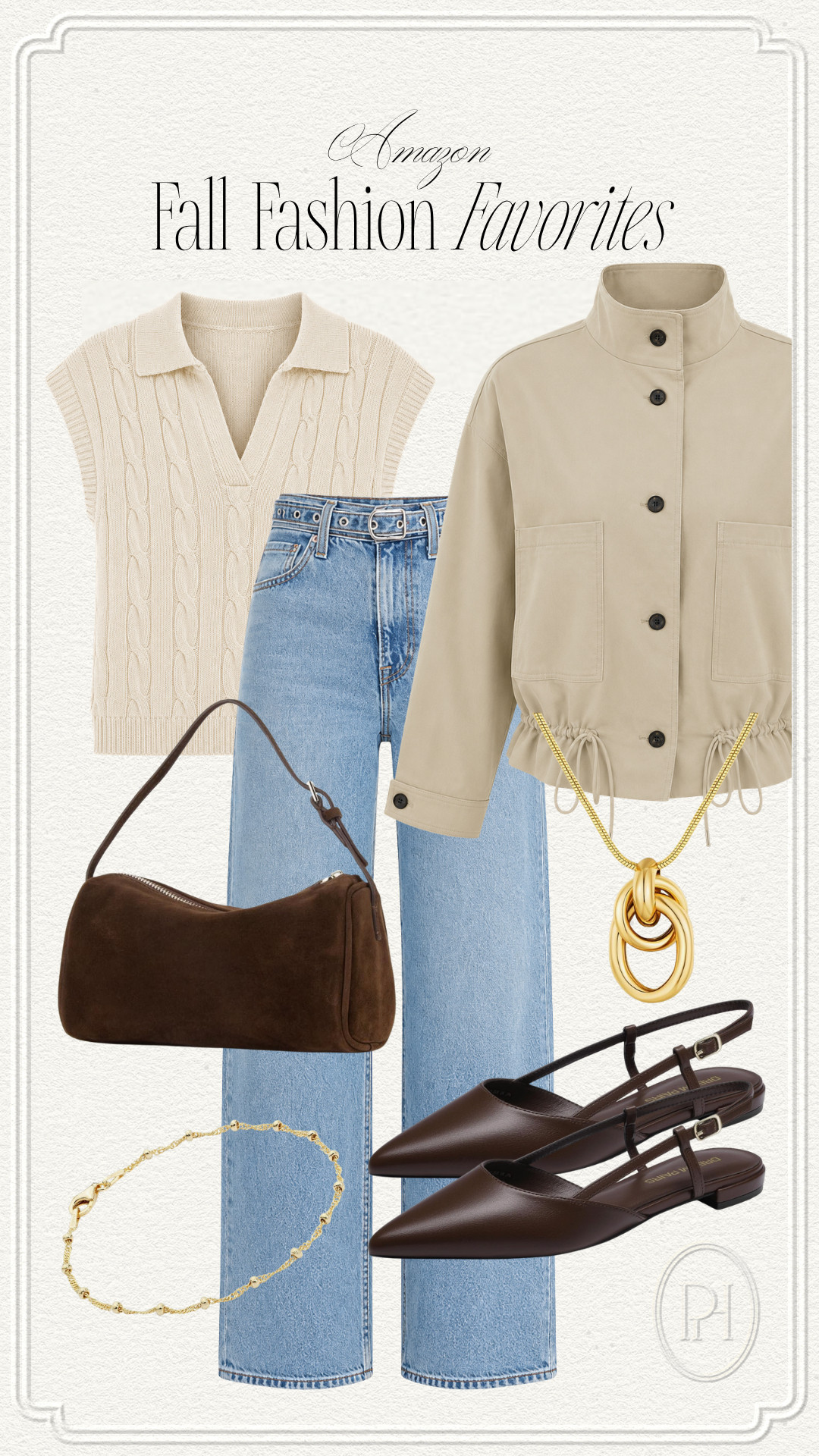 Loving these Amazon finds for an early fall look!

straight leg jeans, medium wash jeans, straight leg denim, collared sweater, off-white sweater, sweater tee, fall fashion, fall outfit, fall style, mom look, mom style, chic mom outfit, casual outfit, brown flats, brown mules, brown shoes, fall shoes, fall footwear, fall handbag, brown handbag, pendent necklace, gold bracelet, gold jewelry, gold accessories 

 #LTKgrwm #LTKootd #LTKSeasonal