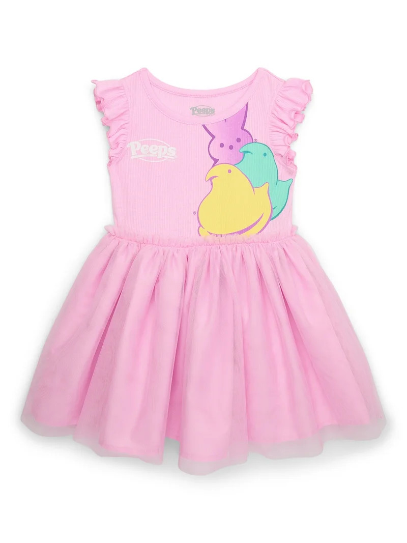 Peeps Toddler Girls’ Tutu Easter Dress with Flutter Sleeves, Sizes 12M-5T | Walmart (US)