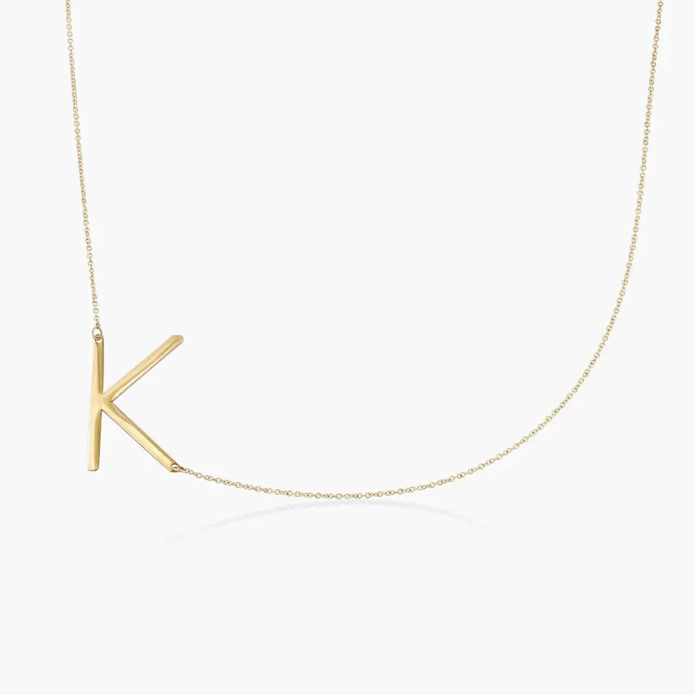 Initial Necklace - 14K Solid Gold | Oak & Luna (US)