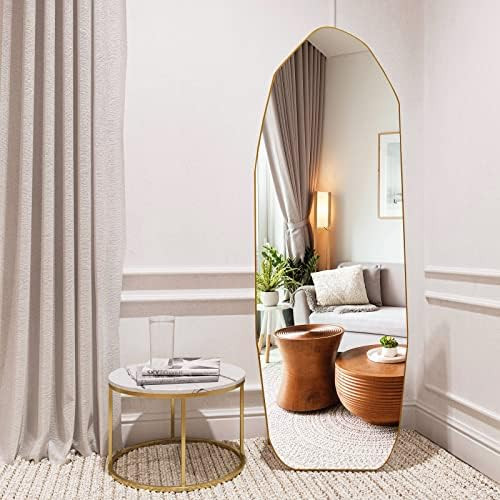 HARRITPURE 65" x22'' Full Body Mirror Full Length Irregular Standing Mirror MDF Modern Floor Mirr... | Amazon (US)