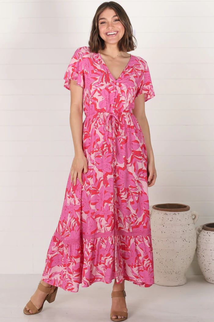 Zelinda Maxi Dress - Pink | Salty Crush