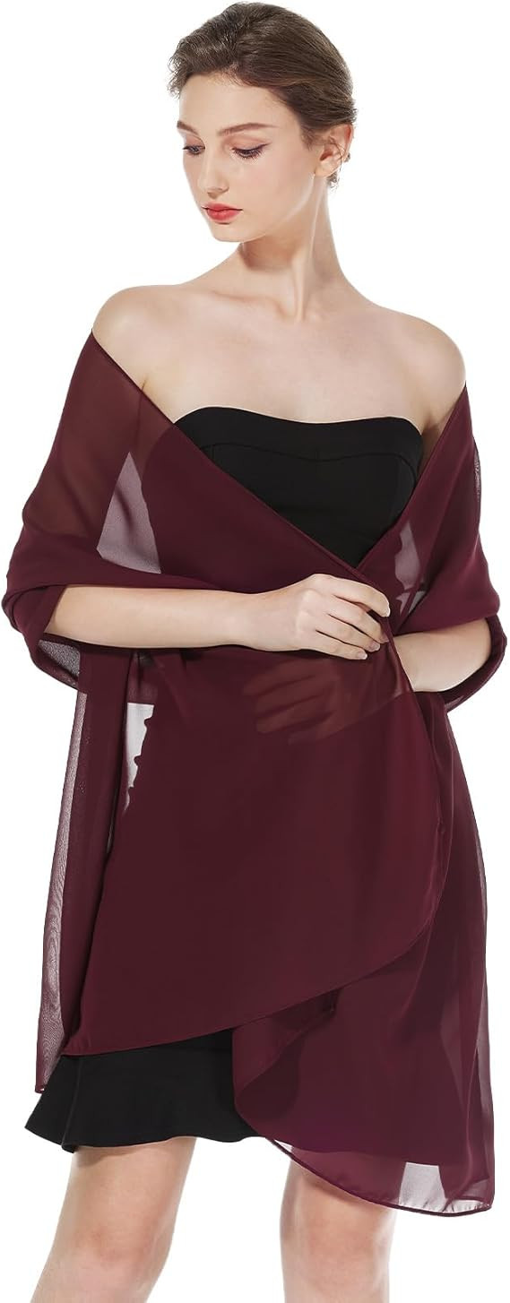 BEAUTELICATE Chiffon Shawl and Wraps Lightweight Scarfs Stole Silk Feeling Sheer Cover Up For Wom... | Amazon (UK)