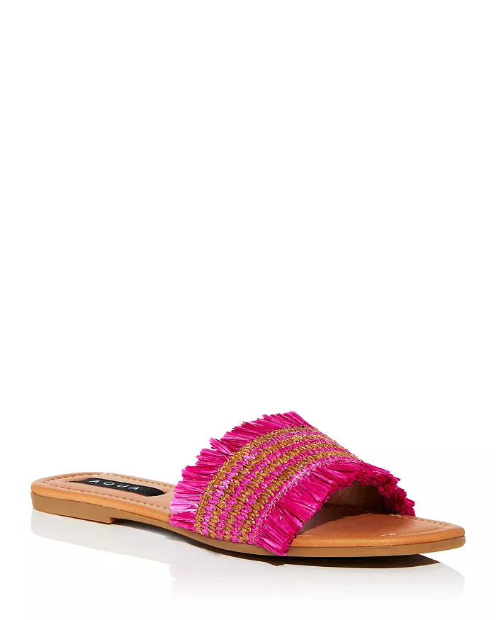 AQUA Women's Meile Fringed Raffia Slide Sandals - 100% Exclusive  Back to results -  Shoes - Bloo... | Bloomingdale's (US)