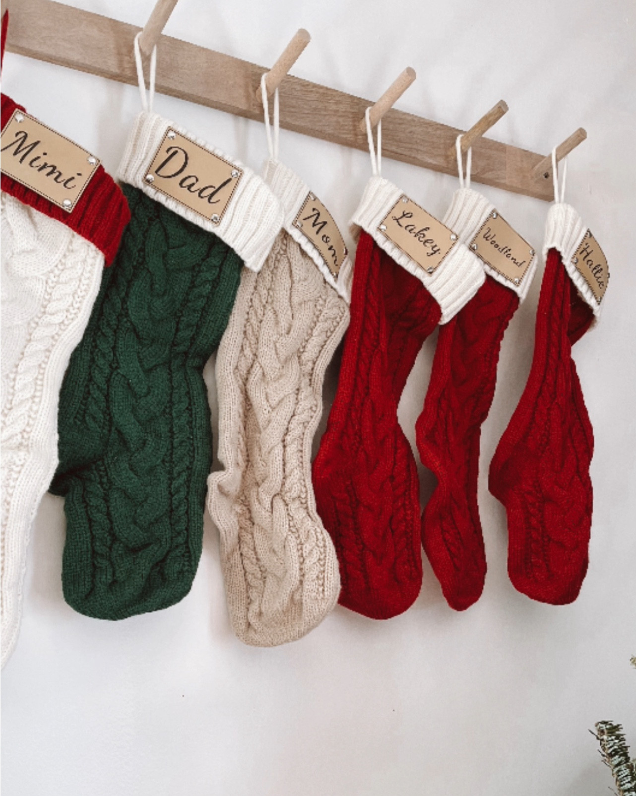 So in love with our personalized stocking! They are on sale right now for just $13!! 
Also while the kids are little I’m putting the stockings up high. This wooden peg wall rack was the perfect solution!

#LTKHoliday #LTKSeasonal