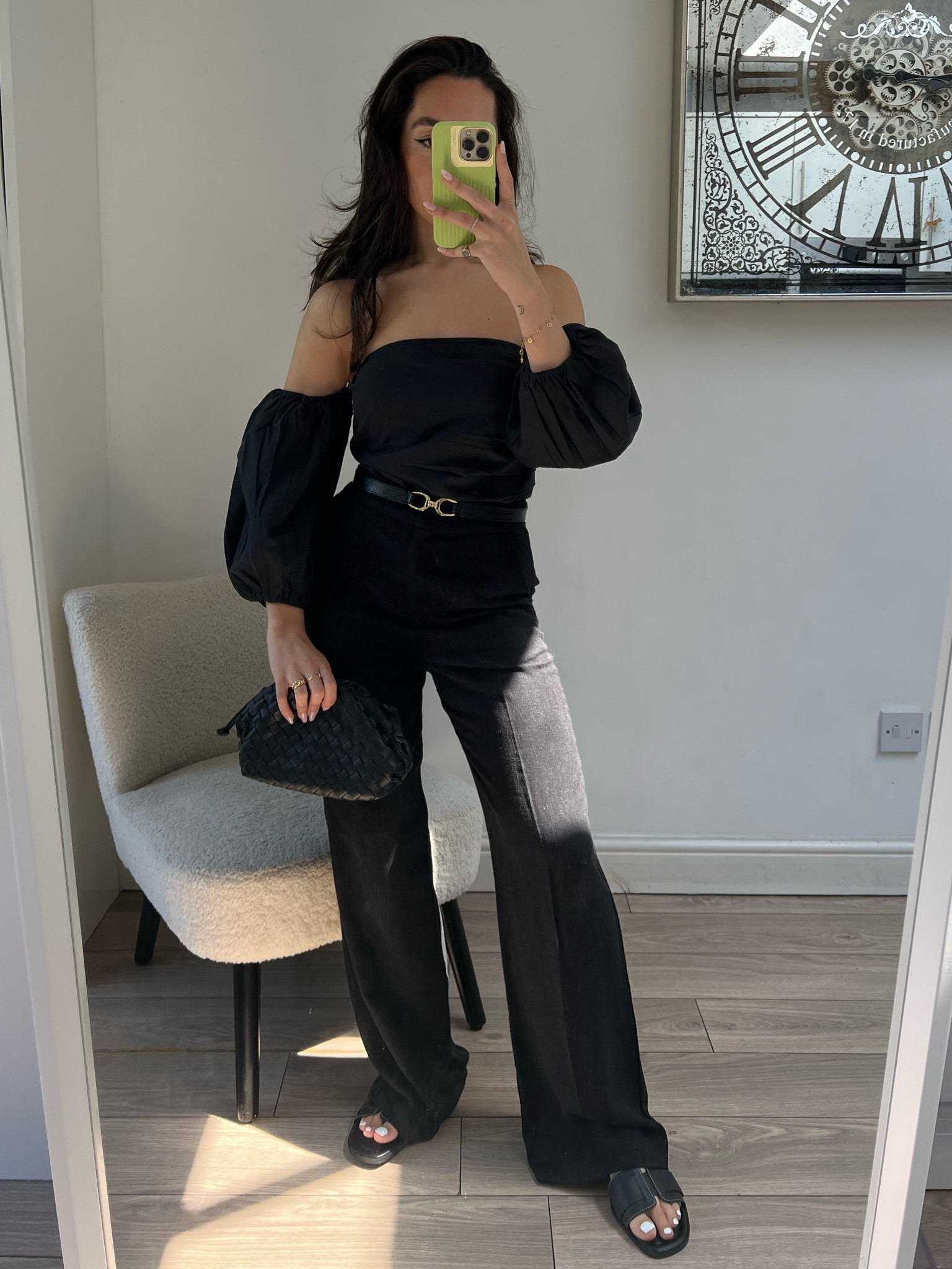 A monochromatic summer look! Top is great to be worn with sleeves up or down! Also the trousers are from asos petite last summer🖤 sandals are primark so not able to link them 

#LTKstyletip #LTKSeasonal #LTKtravel