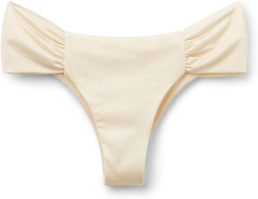 CALZEDONIA Woman's Draped Brazilian Swimsuit Bottom Shiny Satin | Amazon (US)