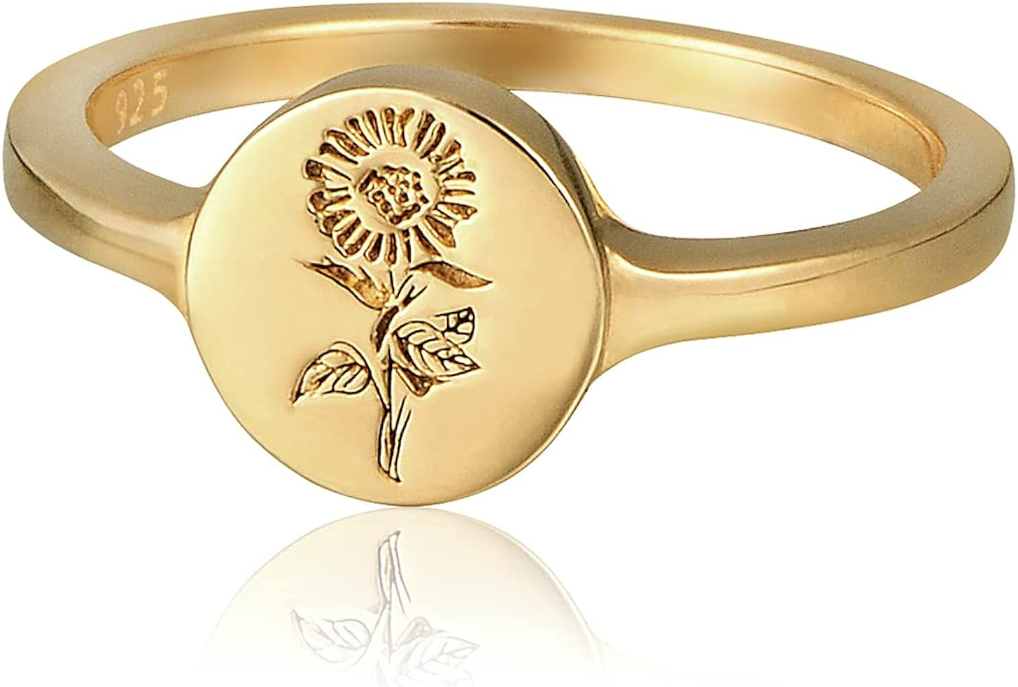 YeGieonr Sunflower Ring for Women Gold, 925 Sterling Silver Flower Ring Non Tarnish, 14K Gold Pla... | Amazon (US)