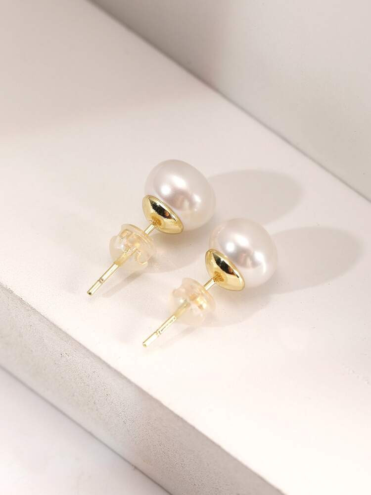 Faux Pearl Decor Stud Earrings | SHEIN