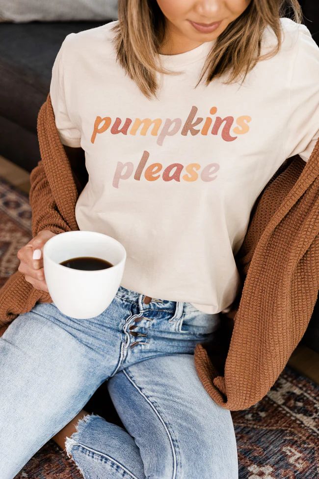 Pumpkins Please Cream Graphic Tee | Pink Lily