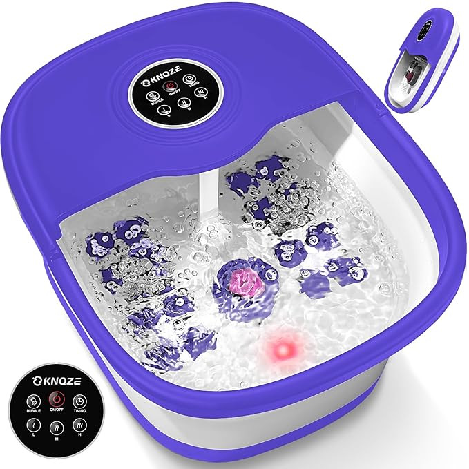 KNQZE Collapsible Foot Spa with Heat, Remote Control, Temperature Control, Bubbles, Pumice Stone,... | Amazon (US)