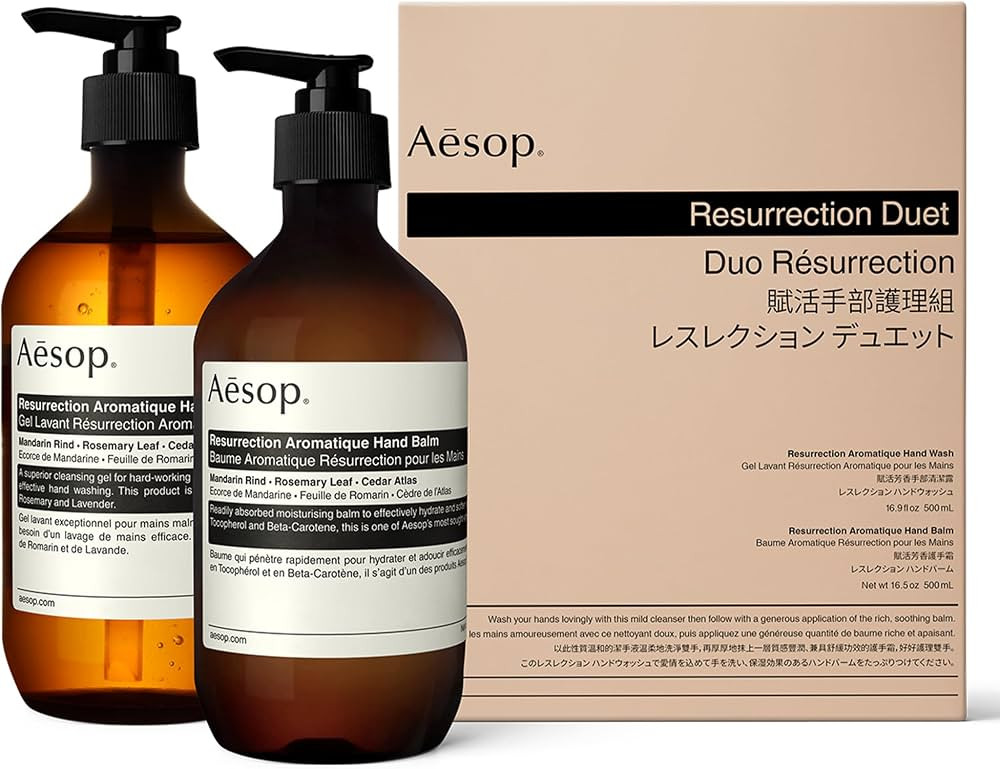 Aesop Resurrection Aromatique DUO - Hand Wash (16.9 oz) + Hand Balm (2.58 oz) | All Natural Hand ... | Amazon (US)