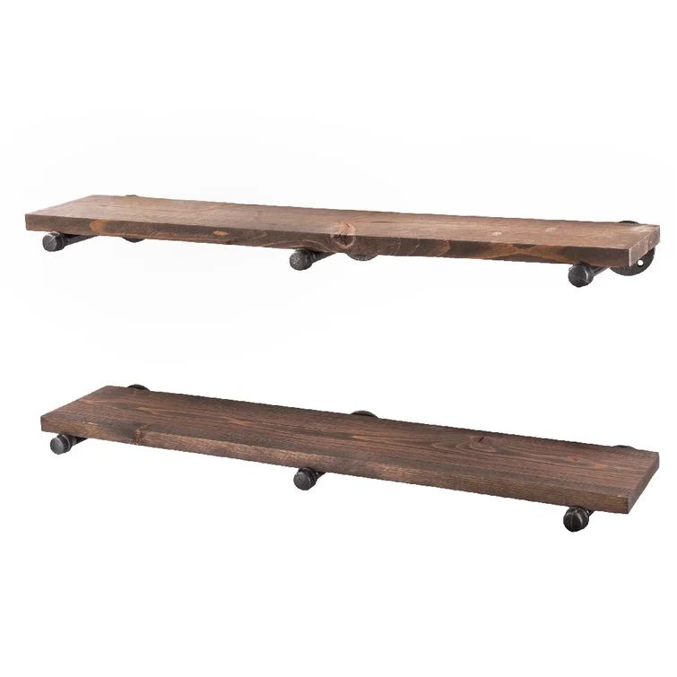 Pingree Solid Wood 36 inch Floating Shelf (Set of 2) | Wayfair North America
