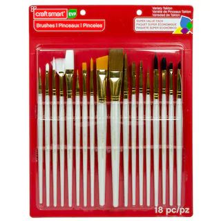 Variety Taklon Brush Super Value Pack by Craft Smart® | Michaels | Michaels Stores