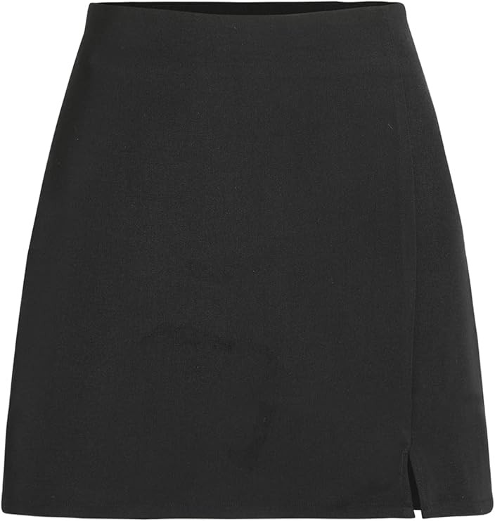 CIDER High Waist Zip Up Slit Mini Skirt | Amazon (US)