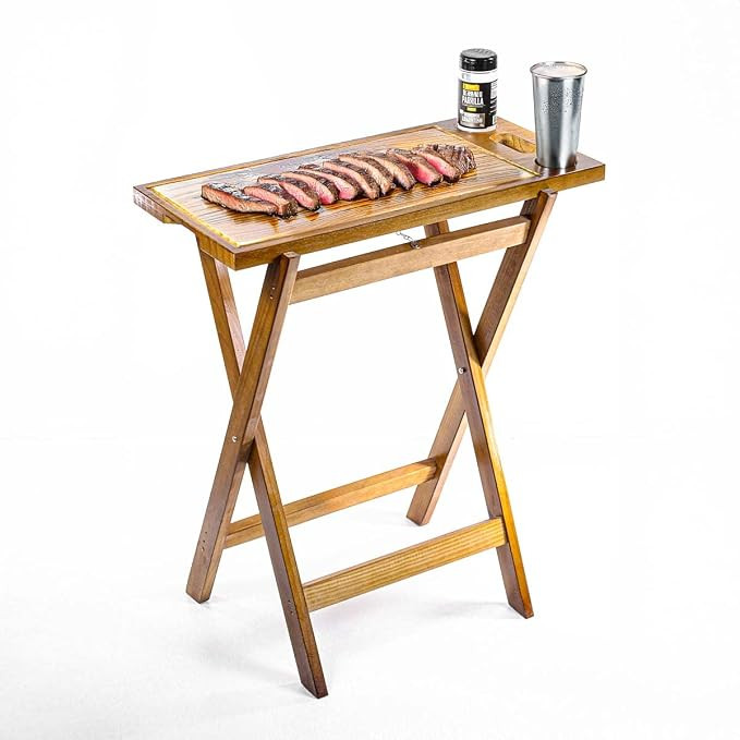 Tábua de Carne Para Churrasco Com Cavalete Dobrável Madeira Maciça | Amazon (BR)