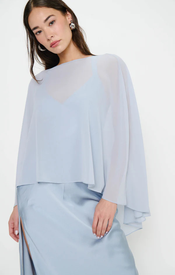 Cherish Cape ~ Steel Blue Chiffon | Show Me Your Mumu