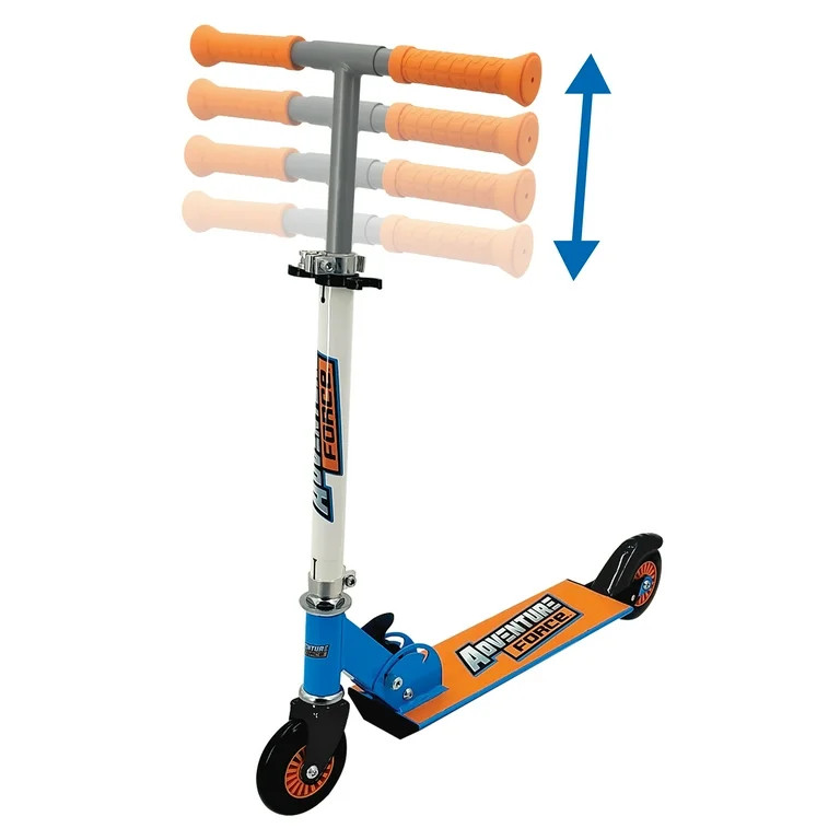 Adventure Force Folding Scooter - Blue and Orange 100mm Wheels 110 lbs Max Weight - 3+ - Unisex | Walmart (US)