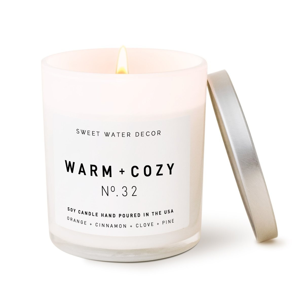 Warm and Cozy Soy Candle | White Jar Candle | Sweet Water Decor, LLC