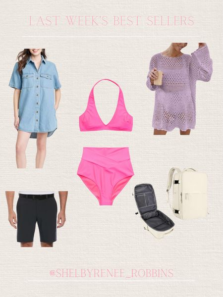 Last week’s best sellers - Amazon swim coverup, crochet swim coverup, denim dress, target dress, pink swimsuit, pink high waisted swim, travel backpack, carry on backpack, men’s Calloway shorts on sale!

#LTKMens #LTKStyleTip #LTKSaleAlert