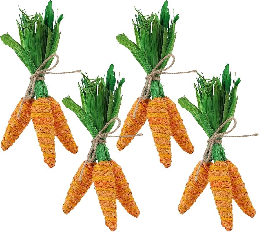 DR.DUDU Easter Decorations 12 Pcs Carrot Ornament, Sisal Jute Fabric Artificial Carrot Decor for ... | Amazon (US)