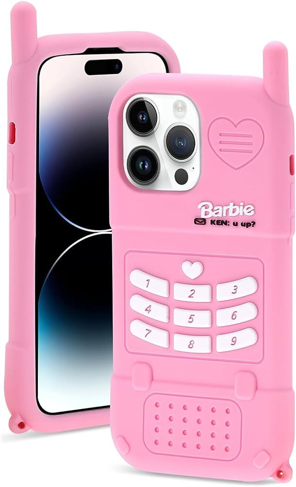 Filaco Cute Case for iPhone 14 Pro Max 6.7inch, 3D Silicon Cartoon Pink Retro Cover, Kawaii Soft ... | Amazon (US)
