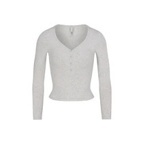 NEW VINTAGE LONG SLEEVE CROPPED HENLEY | SKIMS (US)