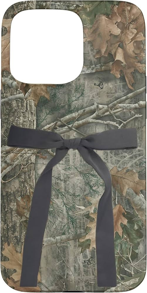 iPhone 15 Pro Max Hunting Girl Camo Black Bow Ribbon Case | Amazon (US)