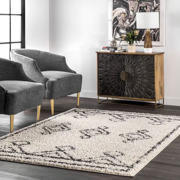 Off White Diamond Drop Moroccan Area Rug | Rugs USA