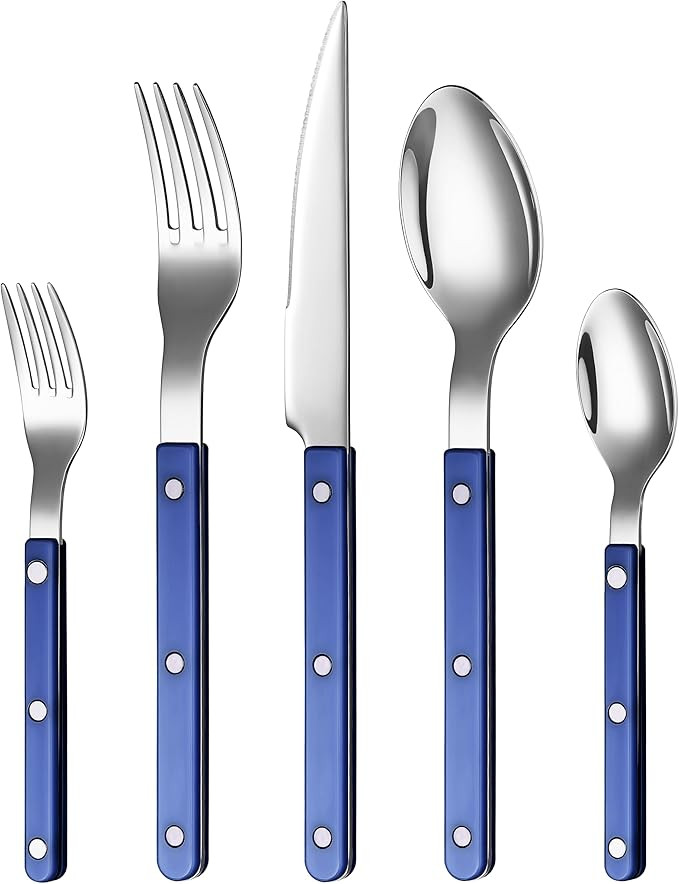 Khen Cutlery Set of 20, 18/8 Stainless Steel Flatware, Modern Silverware for Home, Kitchen, Dinin... | Amazon (US)