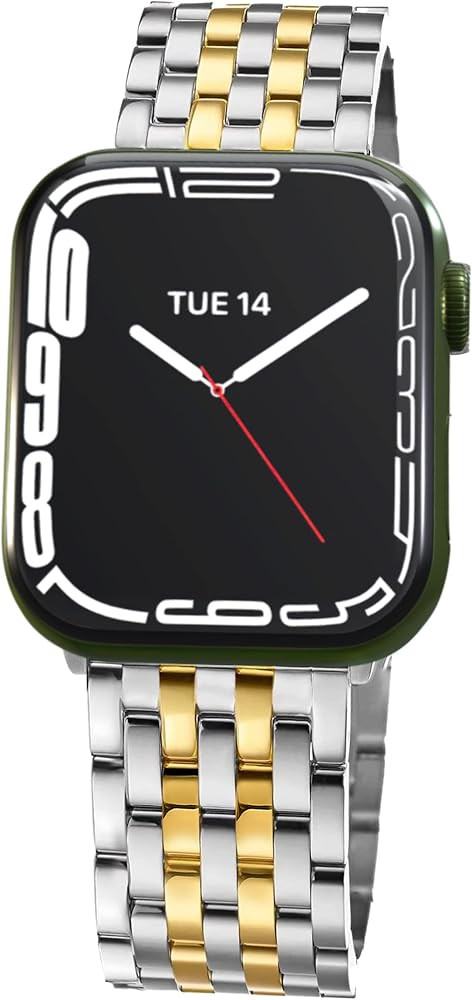 Seven-link Dressy Band for Apple Watch Women, Stainless Steel Band for iWatch 38-49mm | Amazon (US)