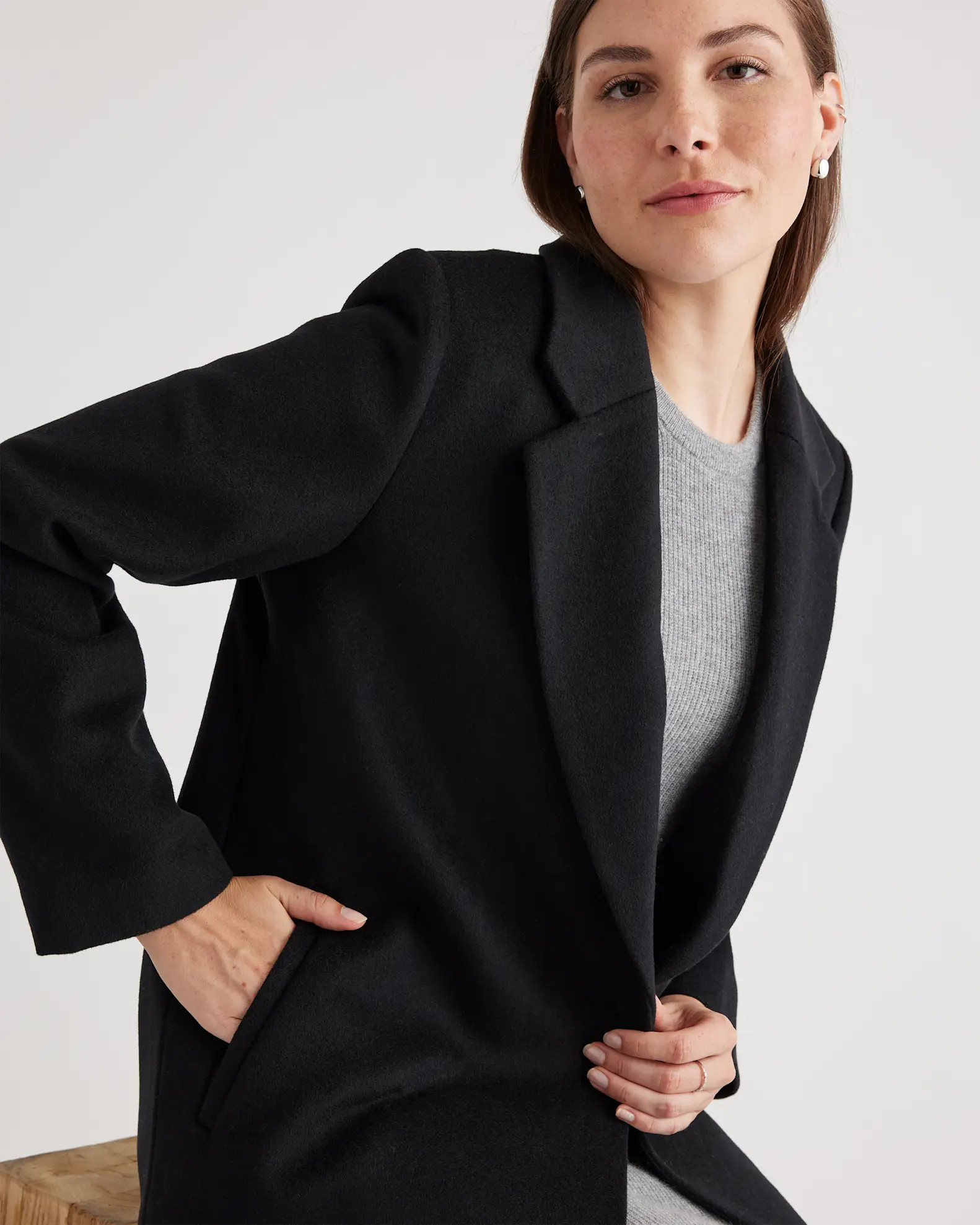 Italian Wool Classic Single-Breasted Coat | Quince