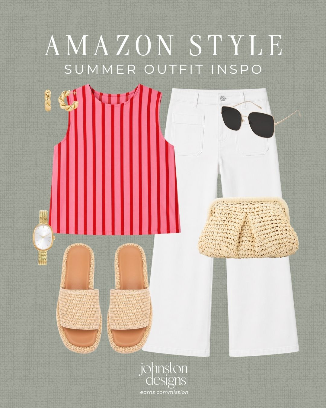 Easy Amazon summer outfit idea with a striped top, white pants, raffia sandals and woven accessories. ✨

Amazon style, Amazon fashion, Amazon outfit, Amazon finds, summer outfit, summer outfit inspo, striped top, white pants outfit, raffia sandals, woven bag, casual summer outfit, everyday outfit, vacation outfit, weekend outfit, summer style, affordable fashion, Amazon top, Amazon pants 

 #LTKootd #LTKSeasonal