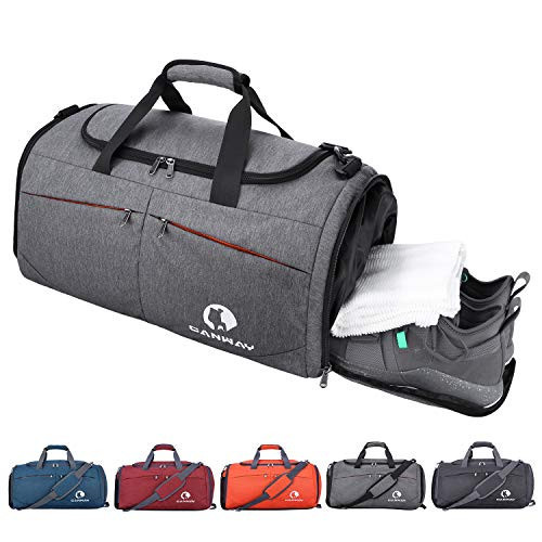 Canway Sports Gym Bag, Travel Duffel bag with Wet Pocket & Shoes Compartment for men women, 45L,... | Amazon (US)