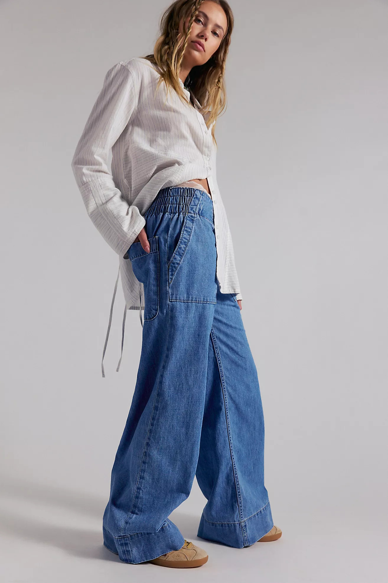 We The Free Breezy Denim Pull-On Jeans | Free People (Global - UK&FR Excluded)