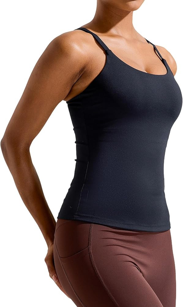 RUNNING GIRL Yoga Tank Tops for Women Built in Shelf Bra B/C Cups Strappy Back Activewear Workout... | Amazon (US)