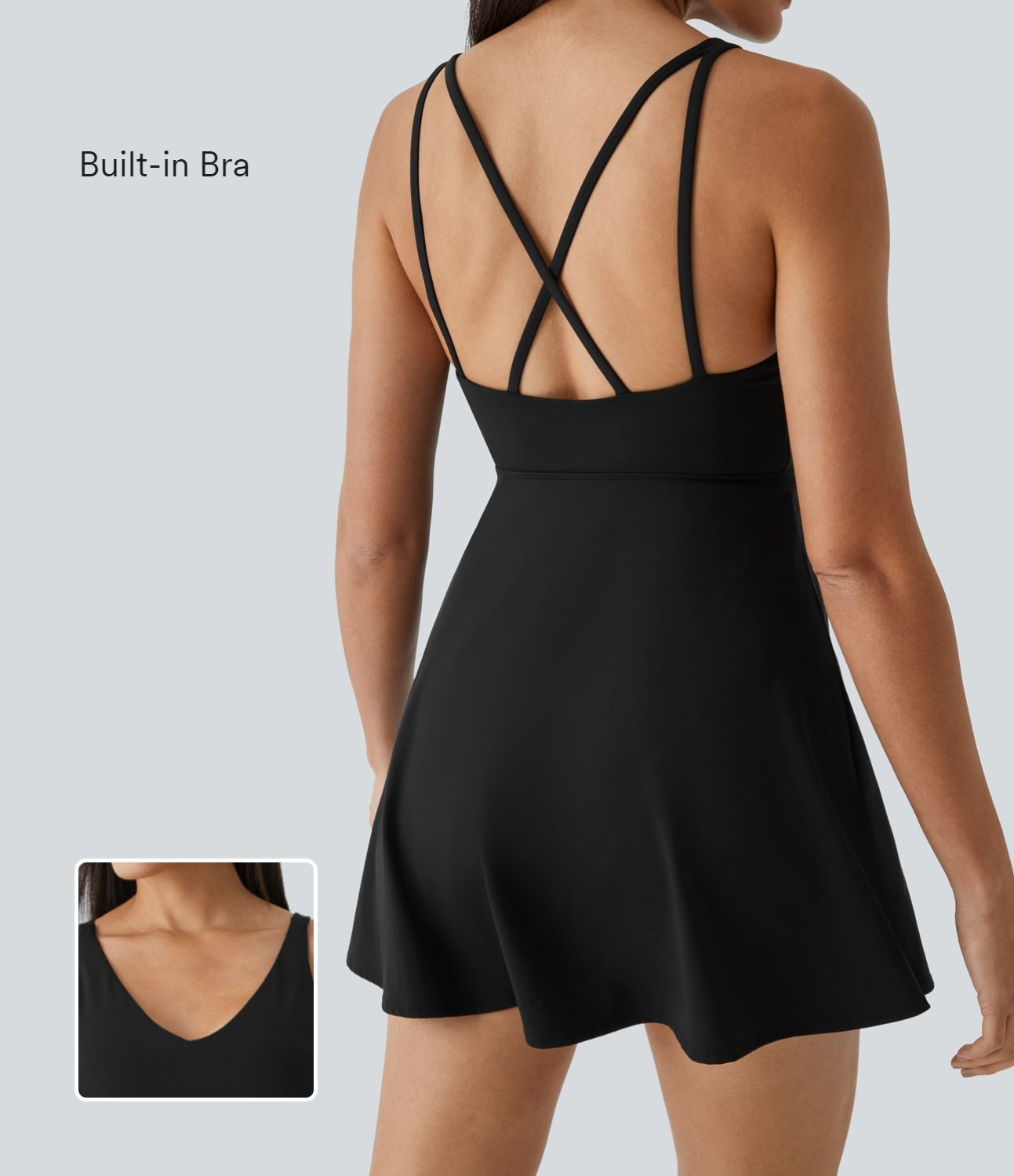 Women’s Softlyzero™ Plush Backless Crisscross 2-Piece Pocket Dance Active Dress - Halara | HALARA