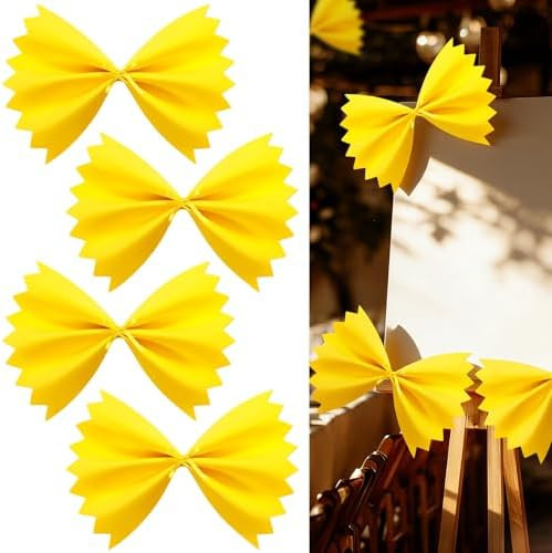 SATINIOR 12 Pcs Pasta Party Decorations DIY Yellow Farfalle Pasta Craft 12 Sheets Yellow EVA and ... | Amazon (US)