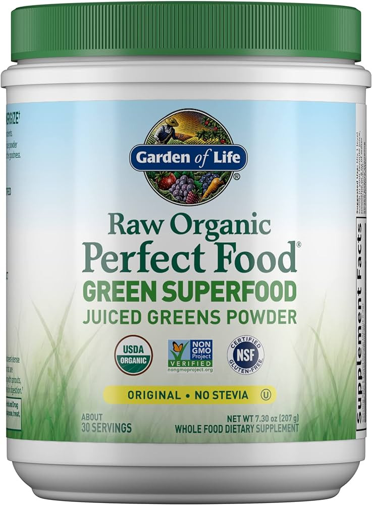 Garden of Life Raw Organic Perfect Food Green Superfood Juiced Greens Powder - Original Stevia-Fr... | Amazon (US)