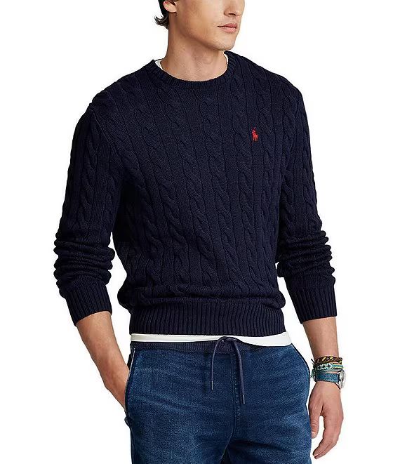 Cable-Knit Cotton Sweater | Dillard's